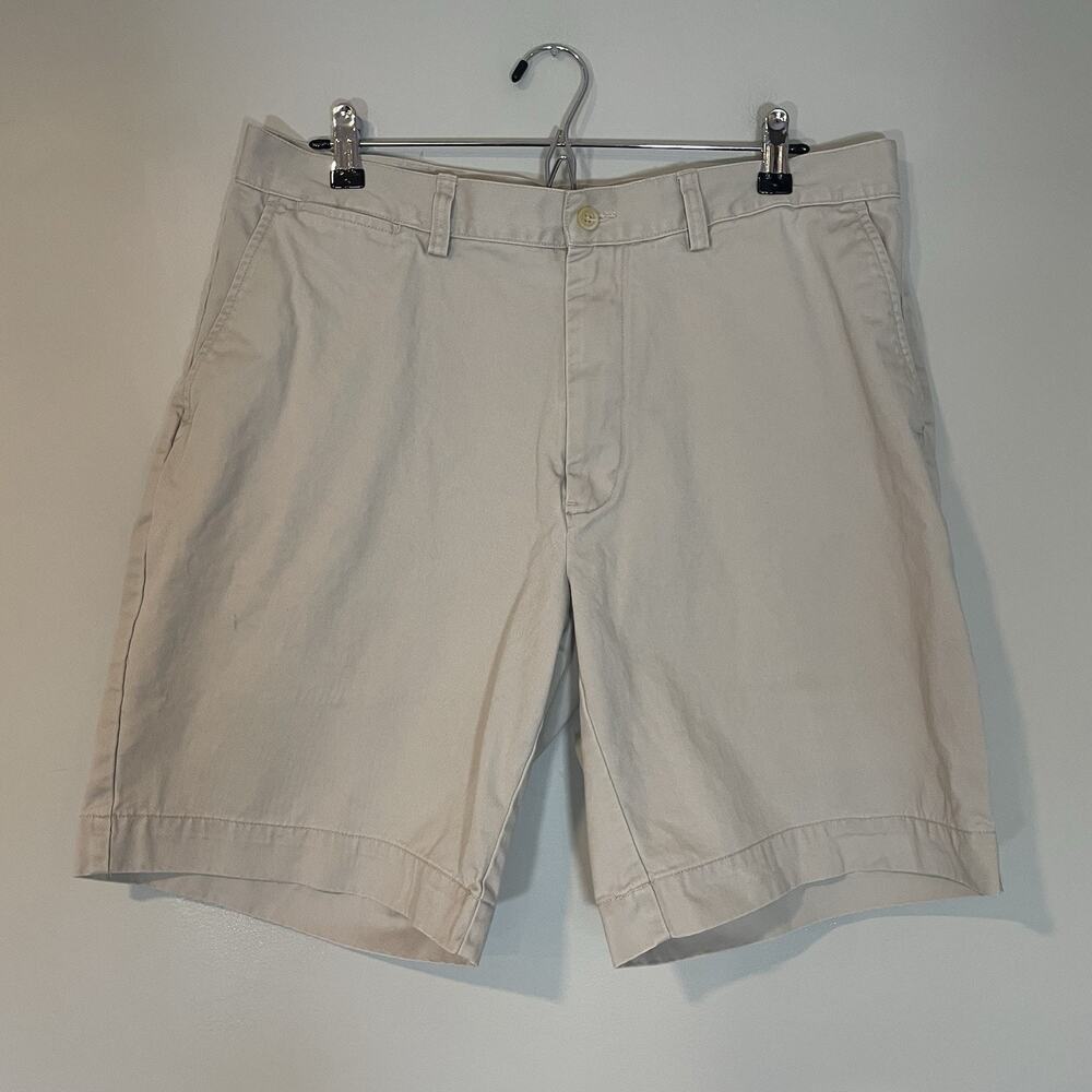 Polo Ralph Lauren Shorts Size 35 Khaki Cotton Prospect Classic Chino Belt Loops - Picture 1 of 9